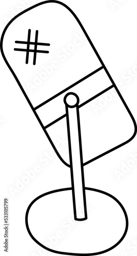 Hand drawn illustration microphone.