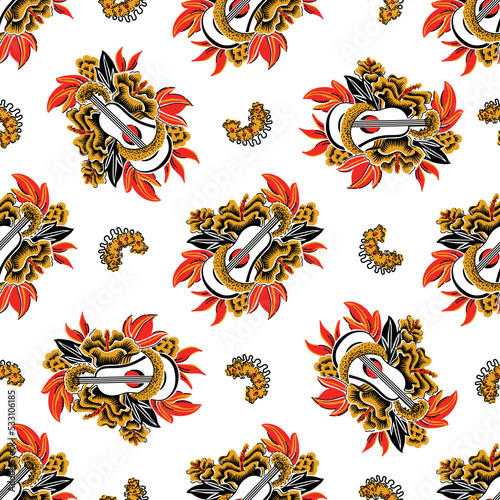 Tropical summer vector seamless background