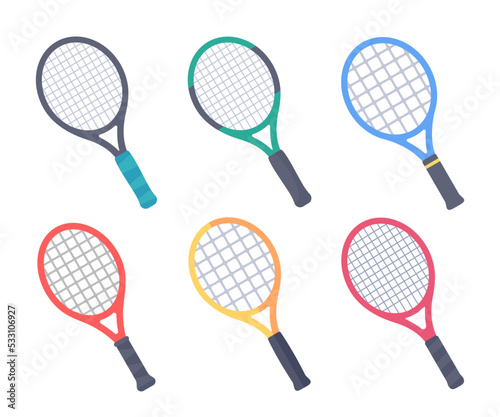 Tennis rackets and balls. outdoor sports equipment