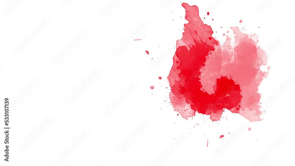 Red Ink brush stroke transition. Ink splash. Abstract ink brush blot ...