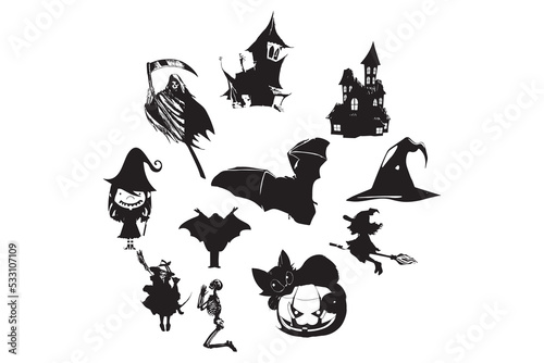 halloween icons set