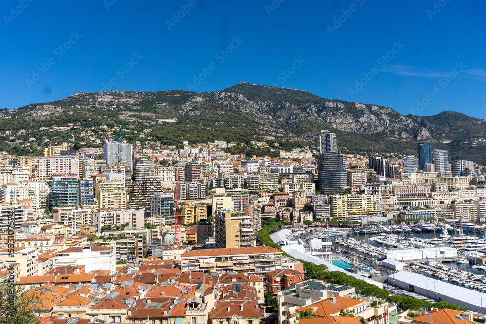 panorama of monaco, view of the city and the sea