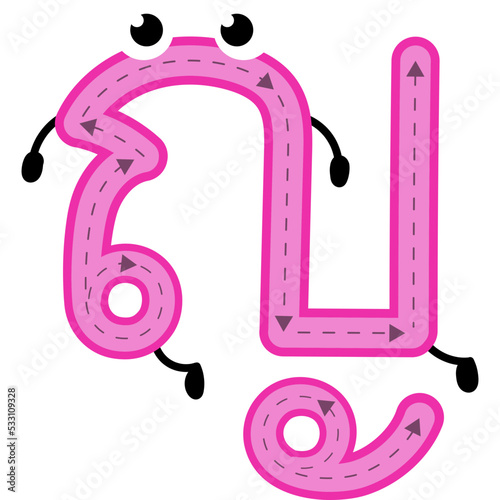 thai cute alphabet cartoon