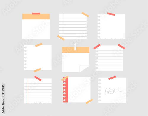 sticky note tape vector set