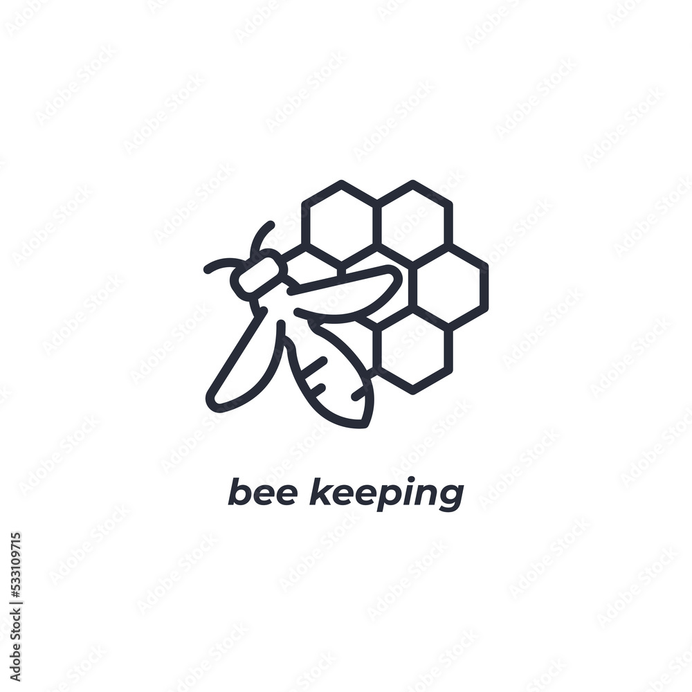 Obraz premium Vector sign bee keeping symbol is isolated on a white background. icon color editable.