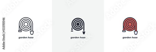 garden hose icon. Line, solid and filled outline colorful version, outline and filled vector sign. Idea Symbol, logo illustration. Vector graphics