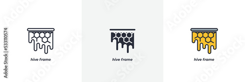 hive frame icon. Line, solid and filled outline colorful version, outline and filled vector sign. Idea Symbol, logo illustration. Vector graphics
