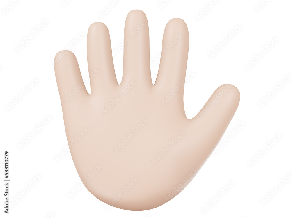Fototapeta premium 開いた手、挙手やストップ等のハンドサイン