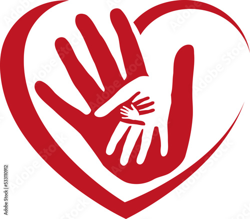 Herz und Hände, Familie, Physiotherapie, Kinder, Logo	