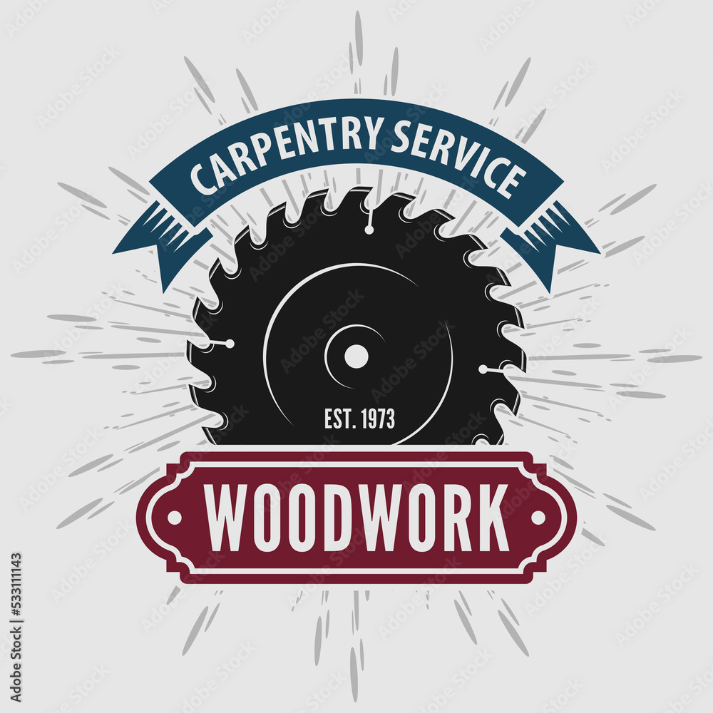 Woodwork Carpentry logo design template. Vector illustration Woodwork Carpentry logo design template. Vector illustration