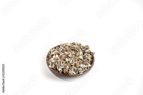 Moringa oleifera seeds isolated on White Background  © GraphicGearsCom