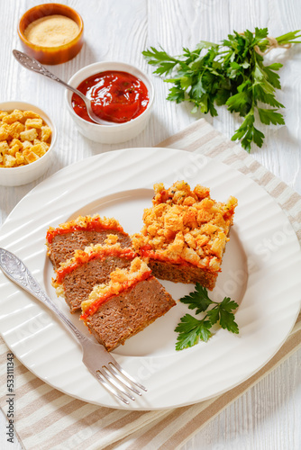 Meatloaf and Stuffing Casserole ground beef dinner photo