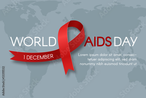 World AIDS Day banner. Vector flat illustration.