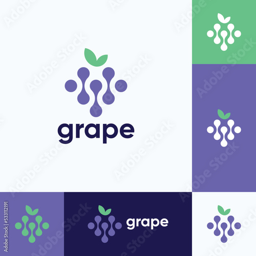 Simple grape logo designs concept