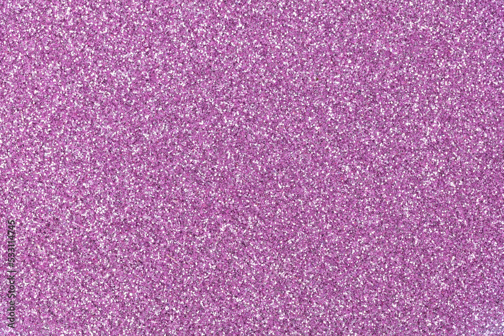 Fototapeta premium Glitter background in your admirable lilac tone as part of your creative work. Elegant texture for Christmas design. Holiday abstract glitter with blinking lights. Christmas, xmas abstract texture.