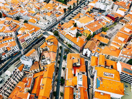 Obraz na płótnie Funchal Aerial View. Funchal is the Capital and Largest City of Madeira Island, Portugal. Europe. w salonie