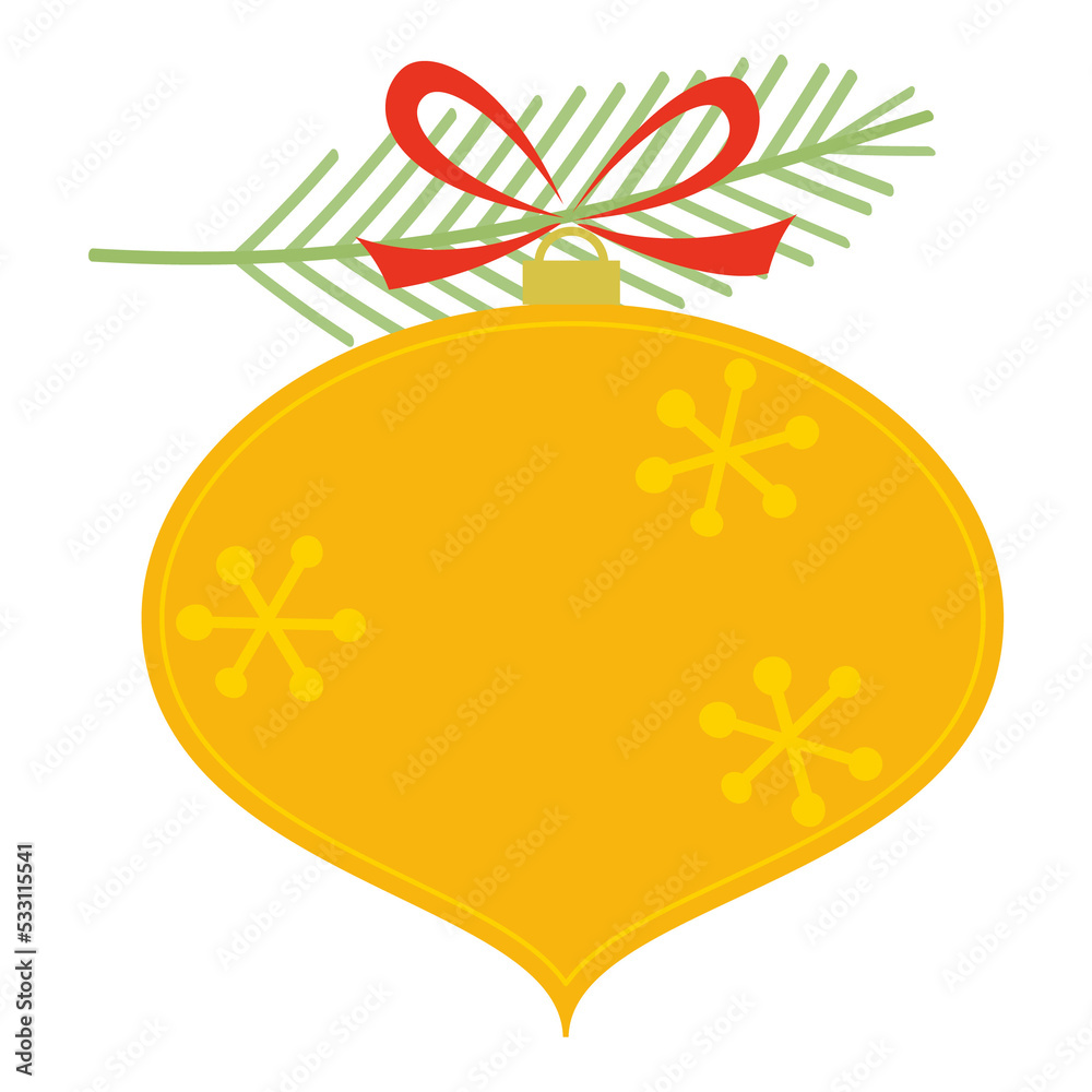 Christmas decoration with tree branch illustration Christmas decoration with tree branch illustration