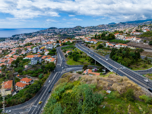 Funchal Aerial View. Funchal is the Capital and Largest City of Madeira Island, Portugal. Europe.