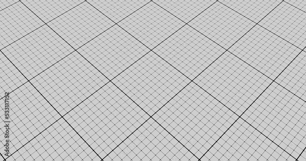 Fototapeta premium grid on paper black tint over white background perspective