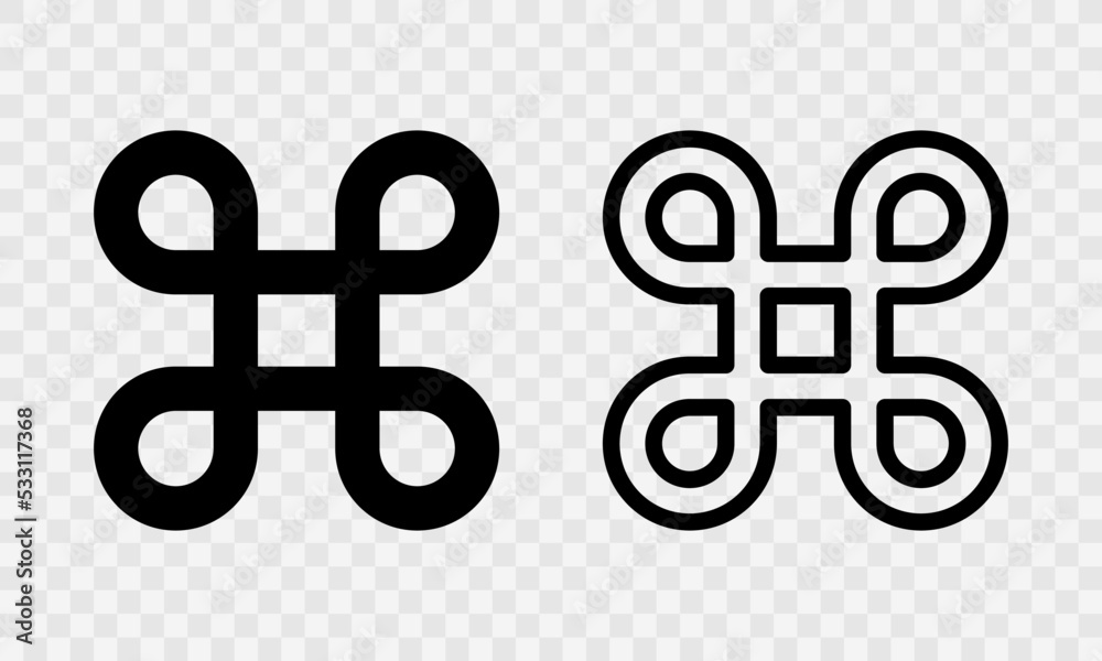 Fototapeta premium Black command key vector icon. Computer sign. Keyboard element. Vector 10 EPS.