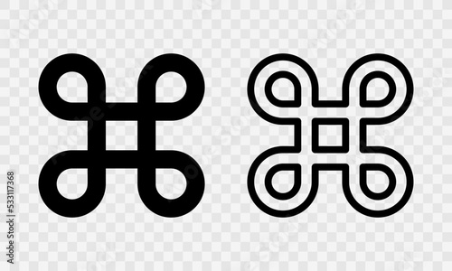 Black command key vector icon. Computer sign. Keyboard element. Vector 10 EPS.