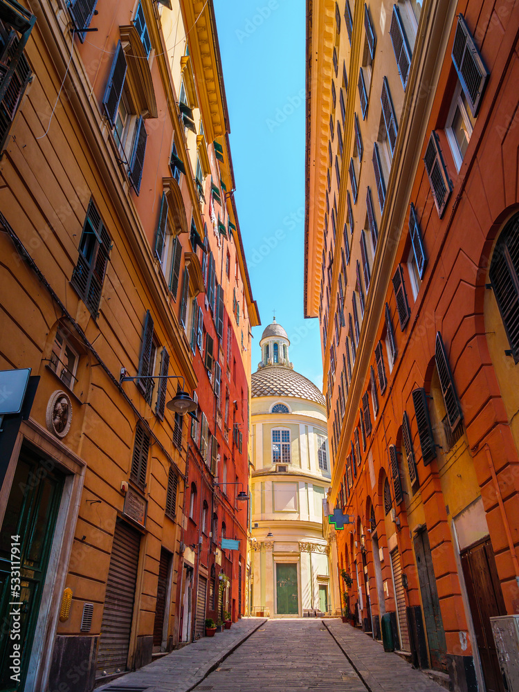 Fototapeta premium Genoa city sights with architecture