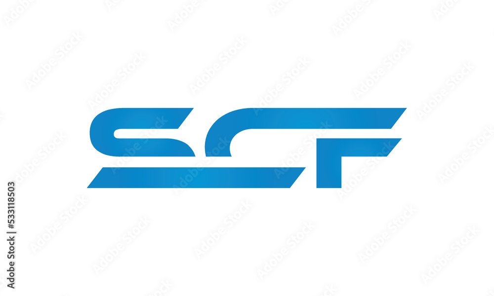 SCF monogram linked letters, creative typography logo icon SCF monogram linked letters, creative typography logo icon