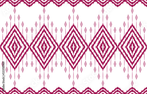 Elegant red line color ikat seamless patterns on white background. Geometric ethnic tribal motif ikat fabric pattern. Asian folk print vector design for texture clothing textile. Vintage retro style.