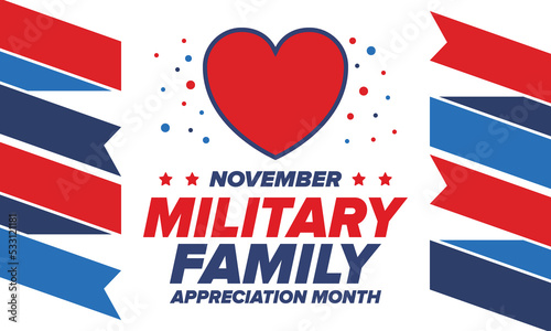 National Military Family Month in United States. Celebrate annual in November. Thank you for military family. Patriotic american elements. Poster, card, banner, background. Vector illustration Free Download National Military Family Month in United States. Celebrate annual in November. Thank you for military family. Patriotic american elements. Poster, card, banner, background. Vector illustration - GFXLoad