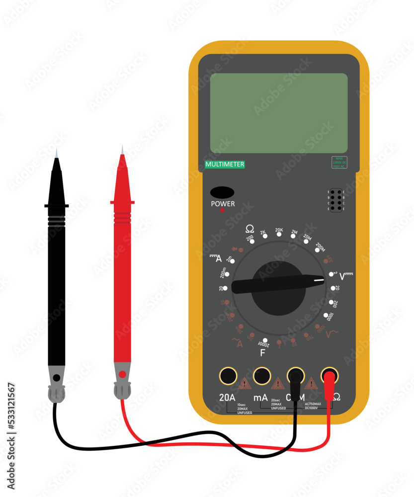 Digital multimeter ,DMM, Electrical measuring instrument voltage