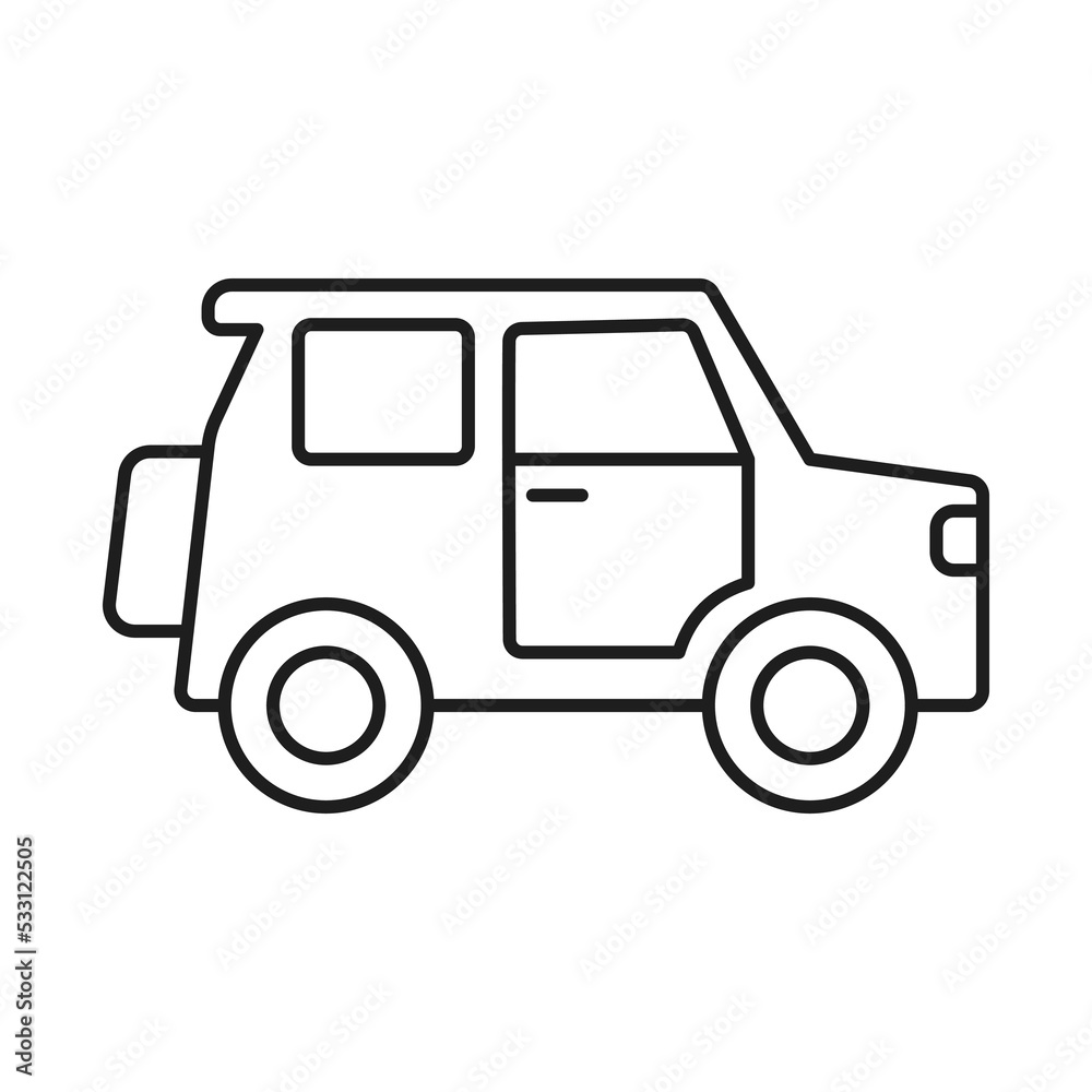 Suv line icon. Monochrome illustration