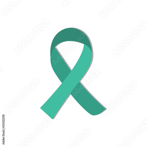 Vector illustration of green lace pool of the campaign against cervical cancer, flat design, health.