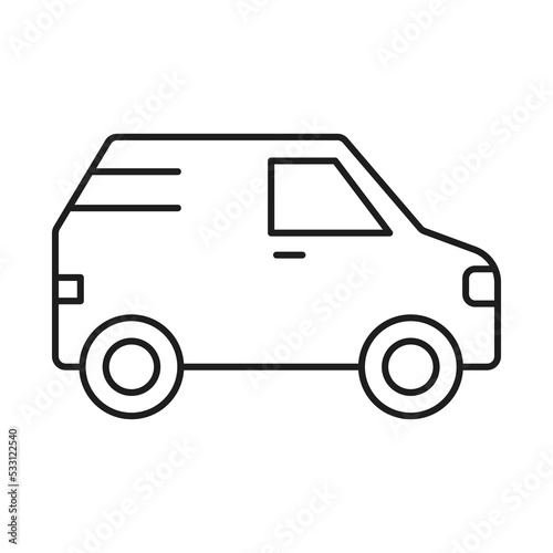 Van line icon. Monochrome illustration