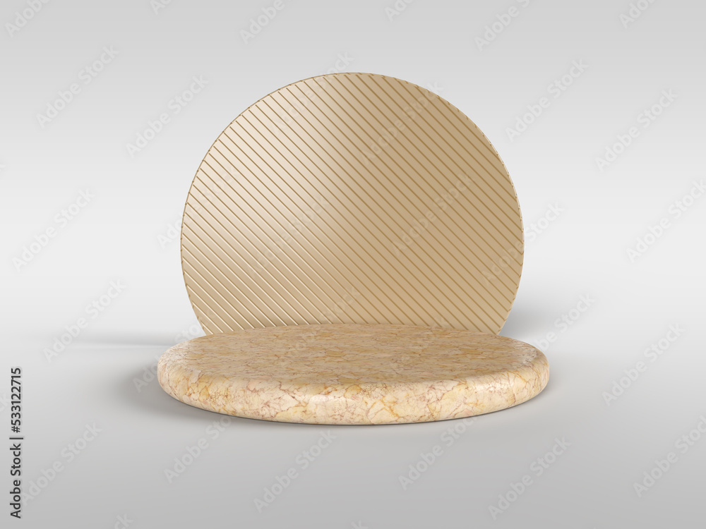 3D rendering Luxury golden marble podium for product display. Transparent background scene with gold back circle. 3D rendering Luxury golden marble podium for product display. Transparent background scene with gold back circle.
