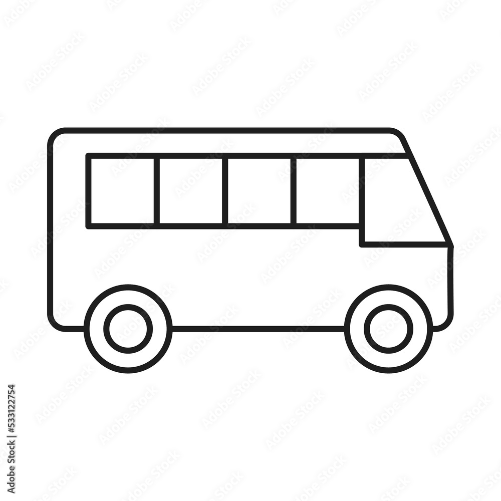Bus line icon. Monochrome illustration