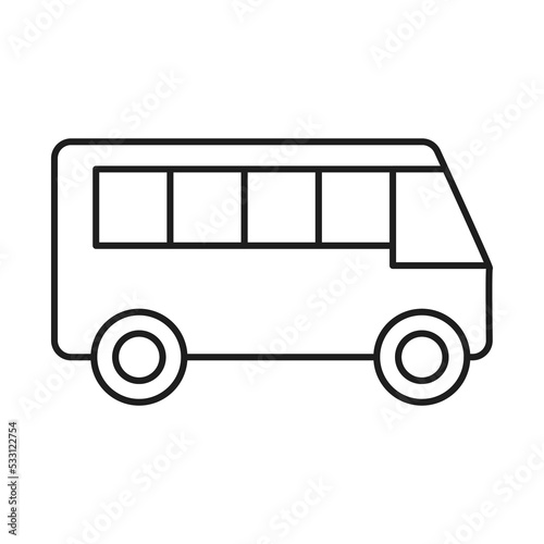 Bus line icon. Monochrome illustration