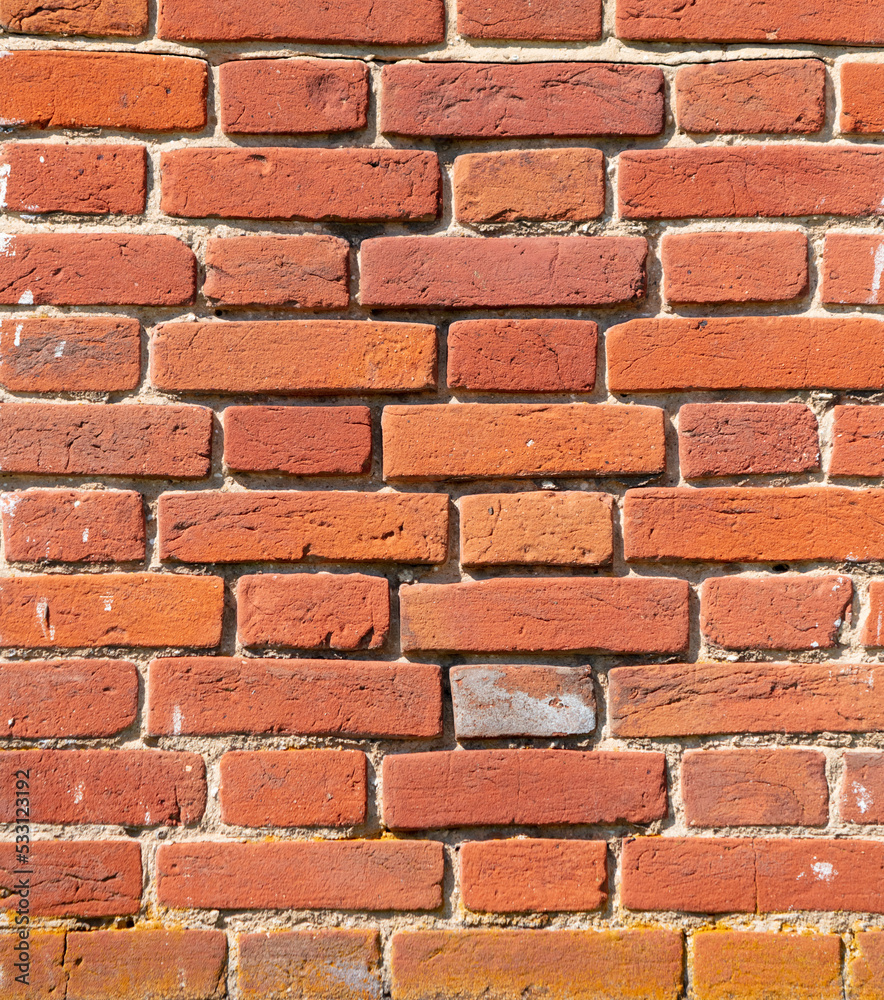 Old red bricks on the wall. Old red bricks on the wall.