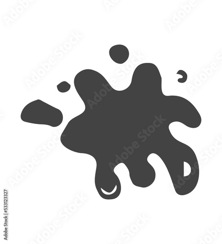 Doodle paint blot. stain of paint with splashes. doodle icon