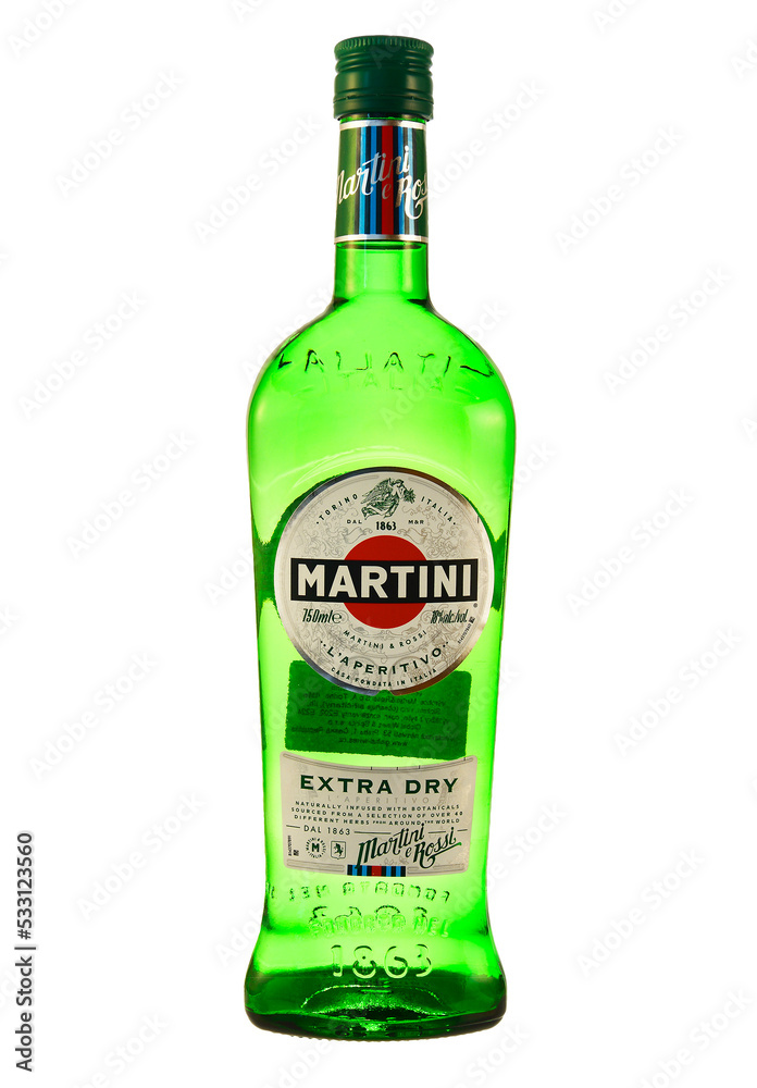 Bottle of Martini wine. This is renowned vermouth from Italy, the only