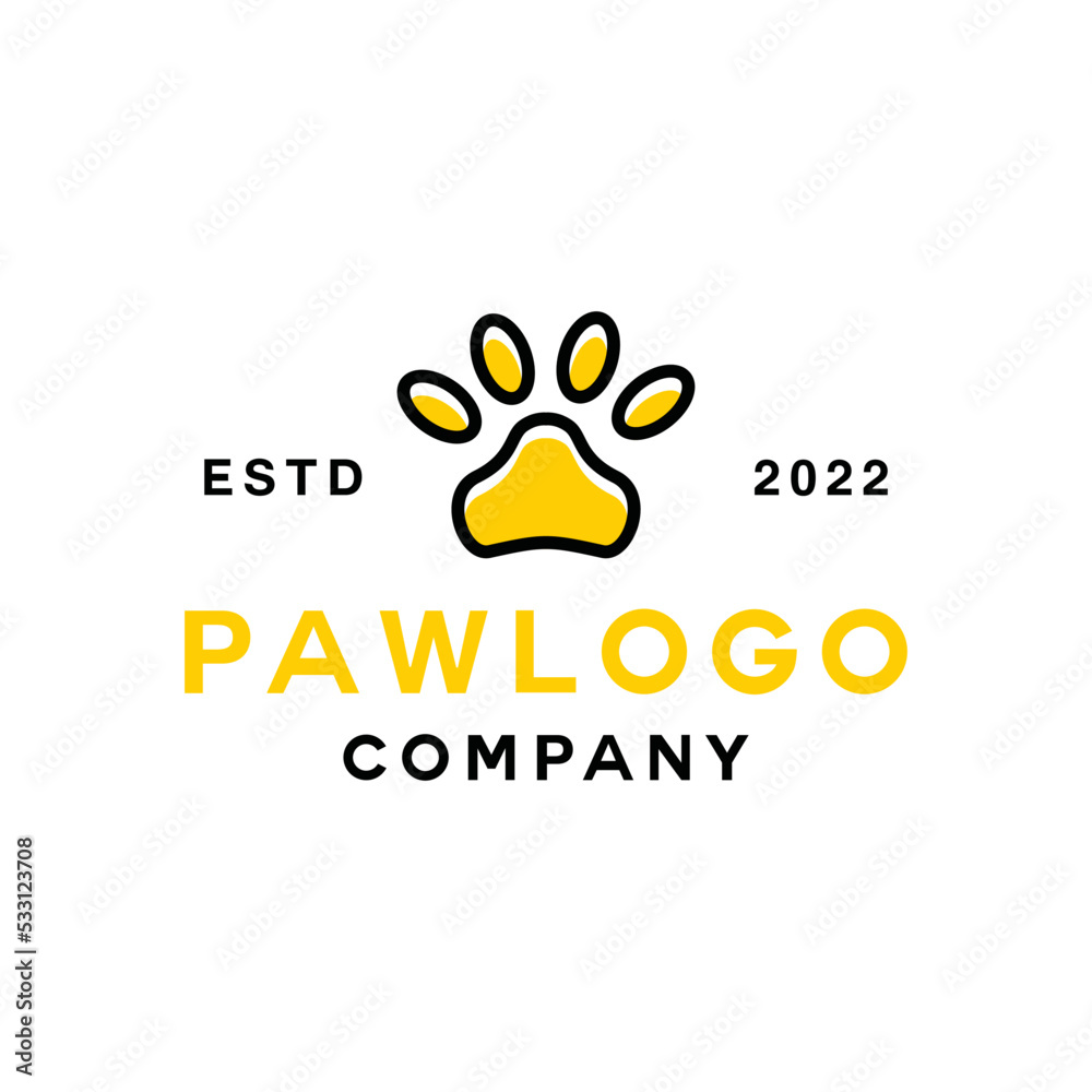 Paw Pet Animal Logo vector design graphic emblem Paw Pet Animal Logo vector design graphic emblem