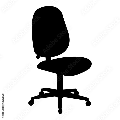 Silueta de silla de oficina aislada photo