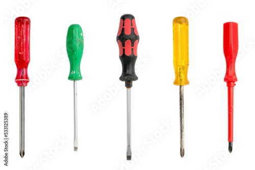 collection of different screw drivers