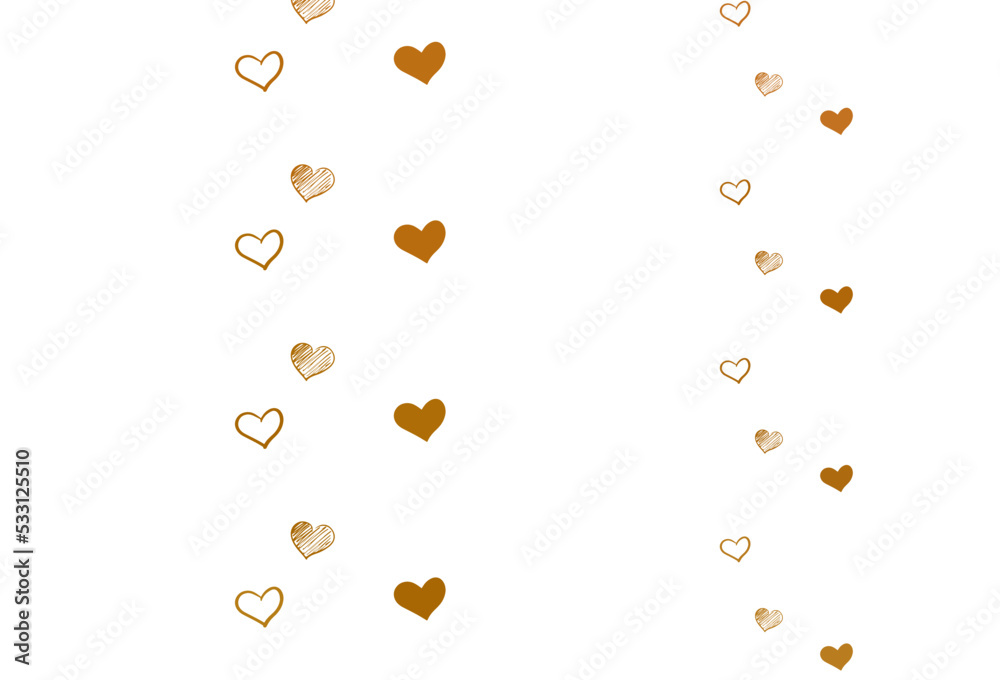 Light Orange vector template with doodle hearts. Light Orange vector template with doodle hearts.