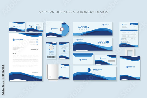 Premium Modern corporate Stationary design Vector file.