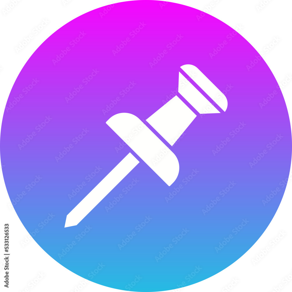 Pushpin Gradient Circle Glyph Inverted Icon Pushpin Gradient Circle Glyph Inverted Icon