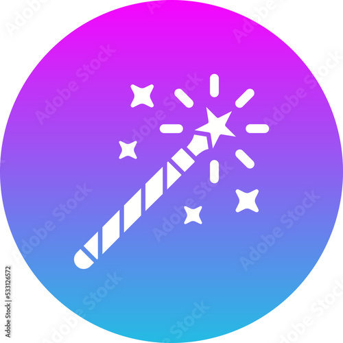 Magic Wand Gradient Circle Glyph Inverted Icon