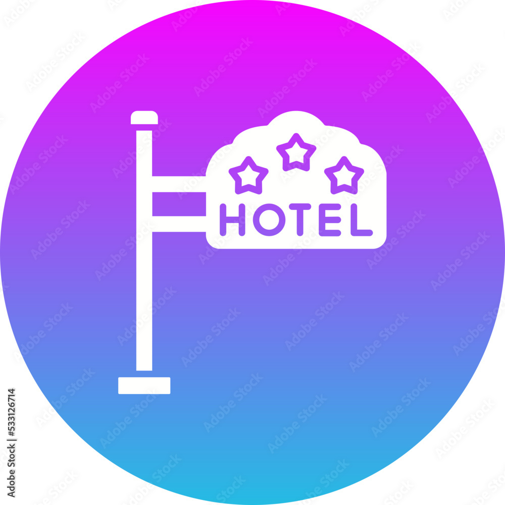Hotel Sign Gradient Circle Glyph Inverted Icon