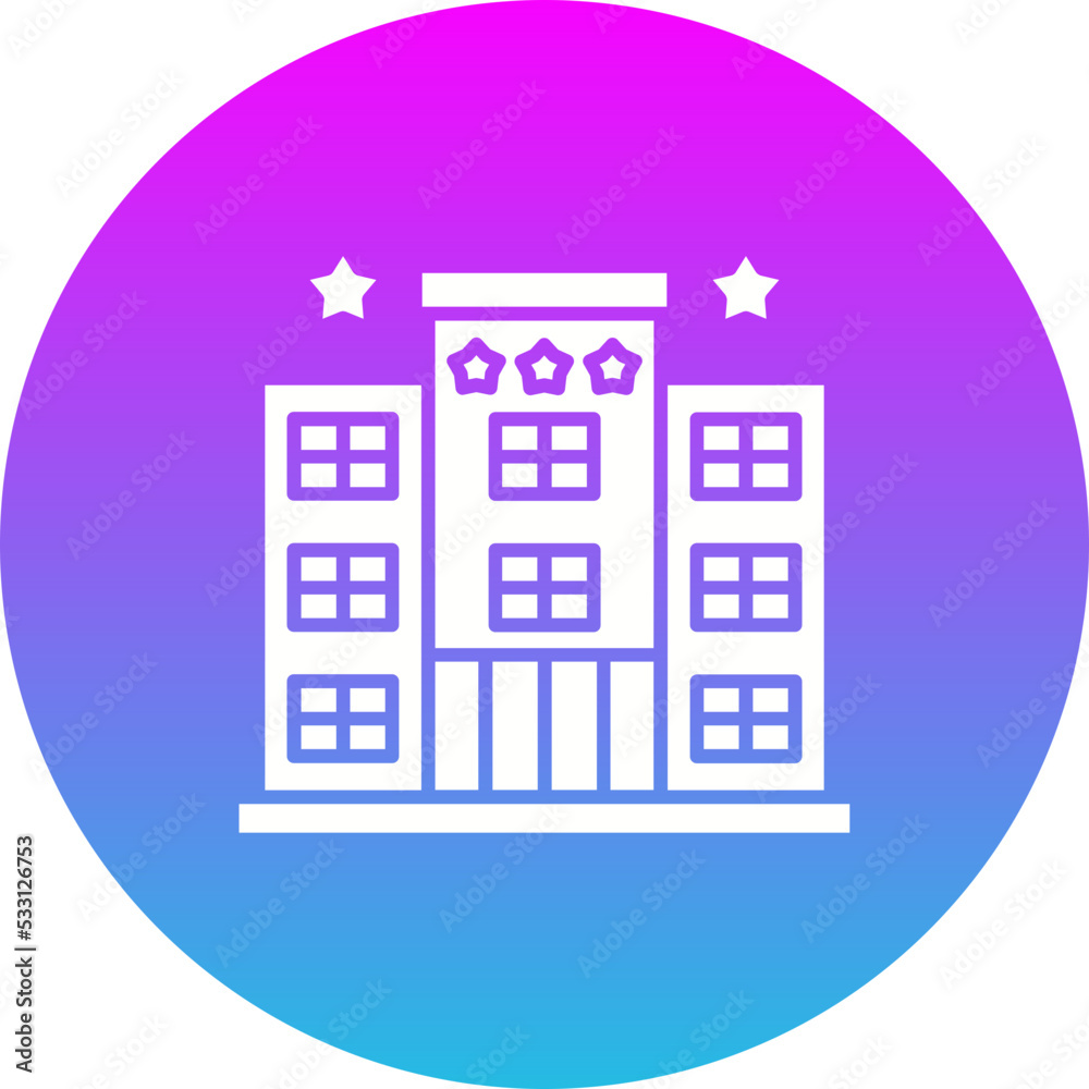 Five Stars Gradient Circle Glyph Inverted Icon Five Stars Gradient Circle Glyph Inverted Icon