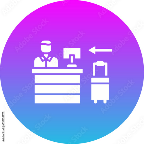 Check In Gradient Circle Glyph Inverted Icon