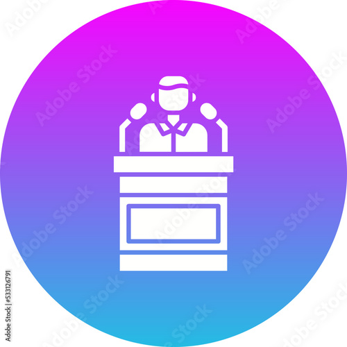 Conference Gradient Circle Glyph Inverted Icon